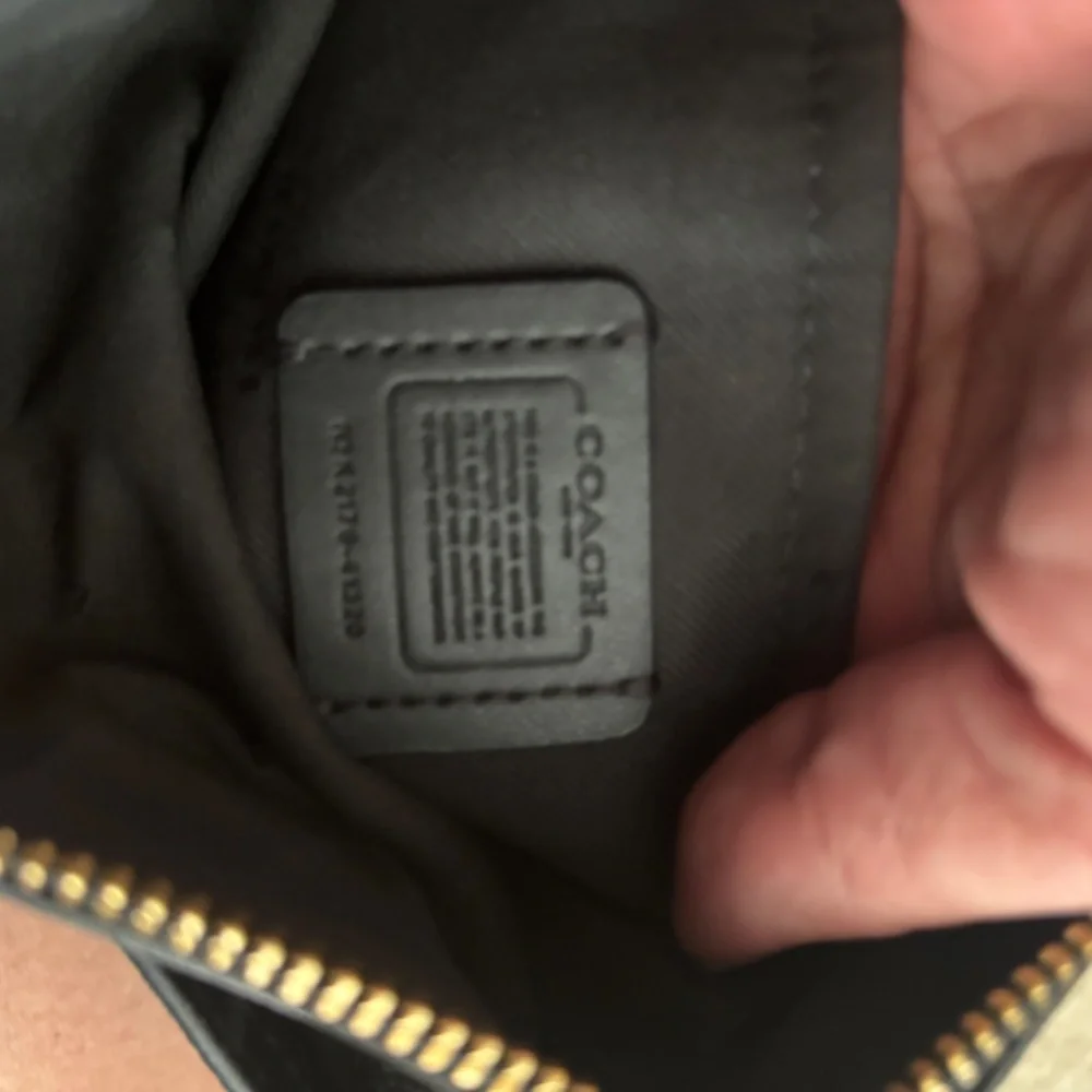 Coach Black Leather Crossbody Bag with Gold Logo